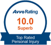Avvo 10 out of 10 superb award rating for top personal injury attorney