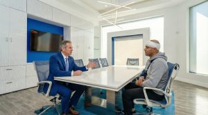 Brain injury lawyer helping client in Beverly Hills