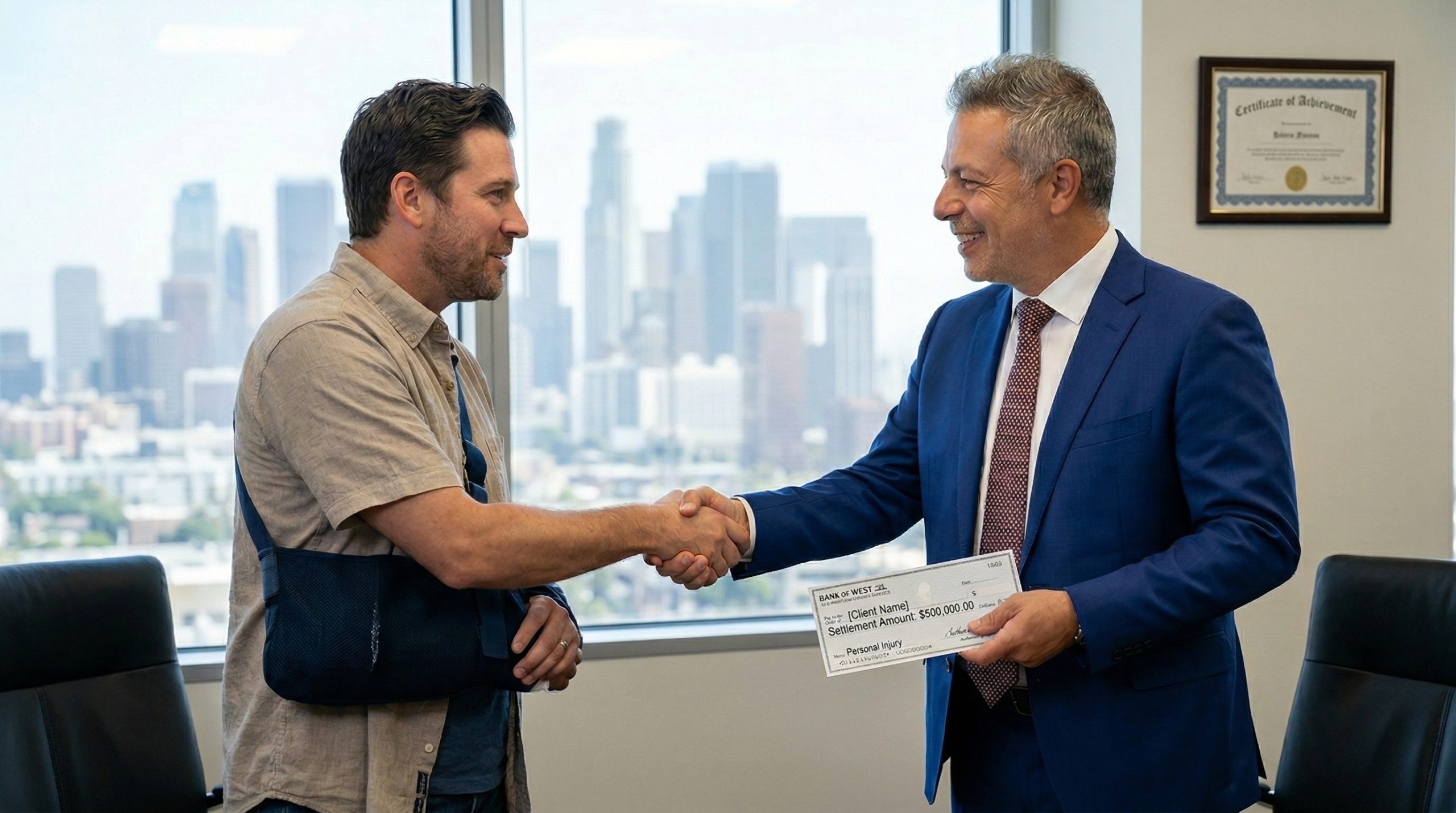 Client receiving compensation after slipping on a wet floor and getting injured