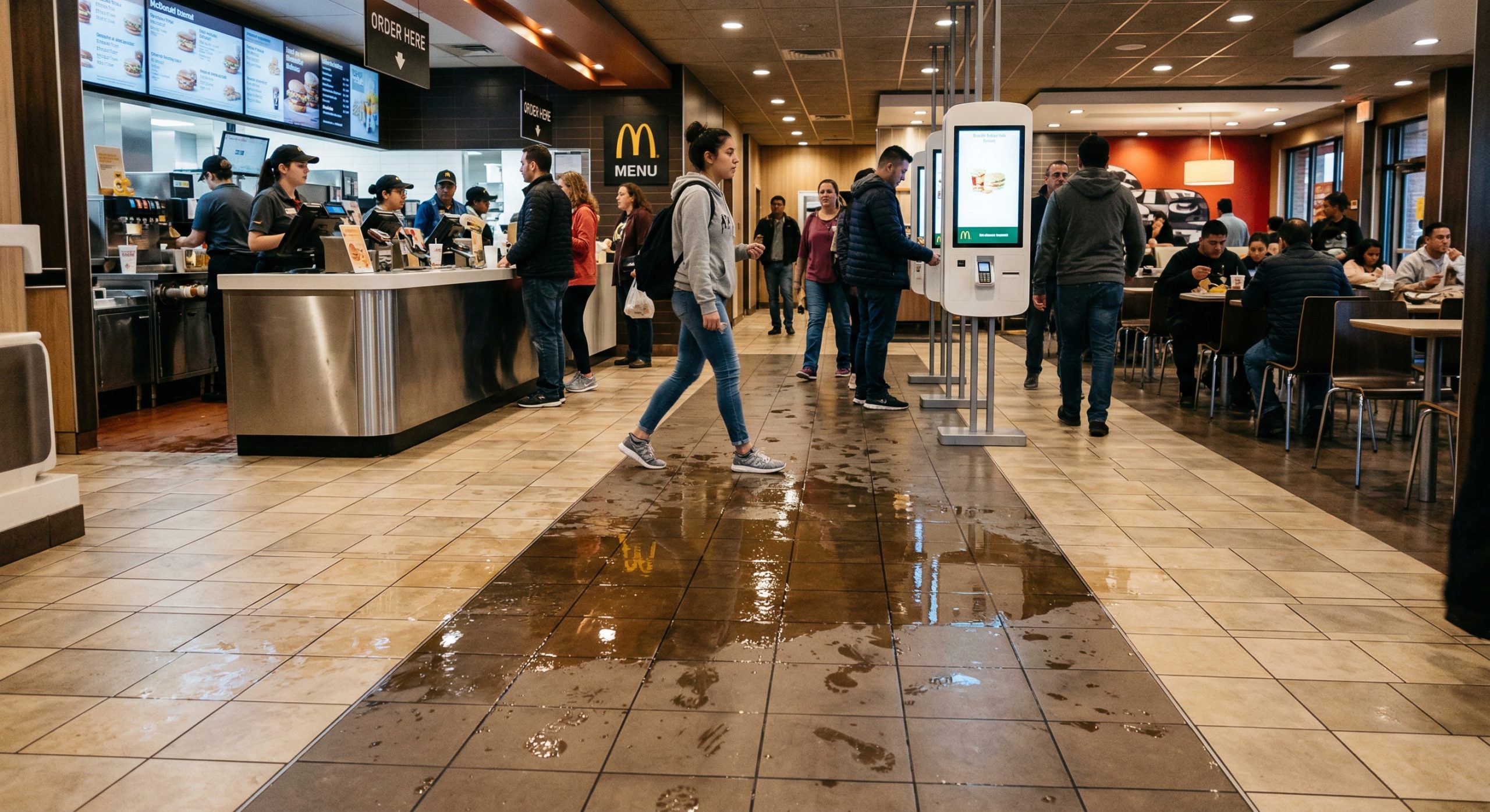 McDonald’s restaurant slip and fall hazard on floor