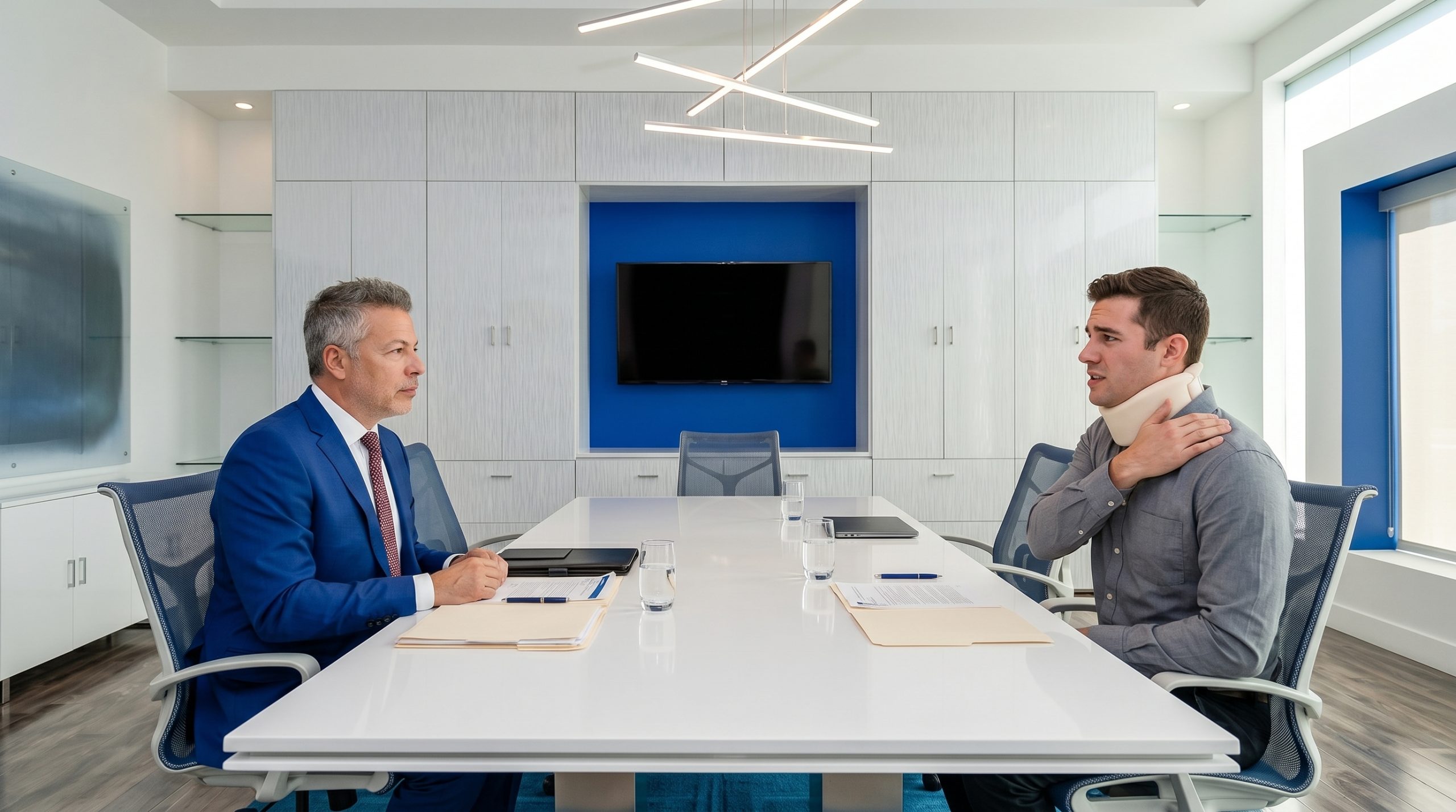 Top rated injury attorney Crenshaw helping injured client after an accident